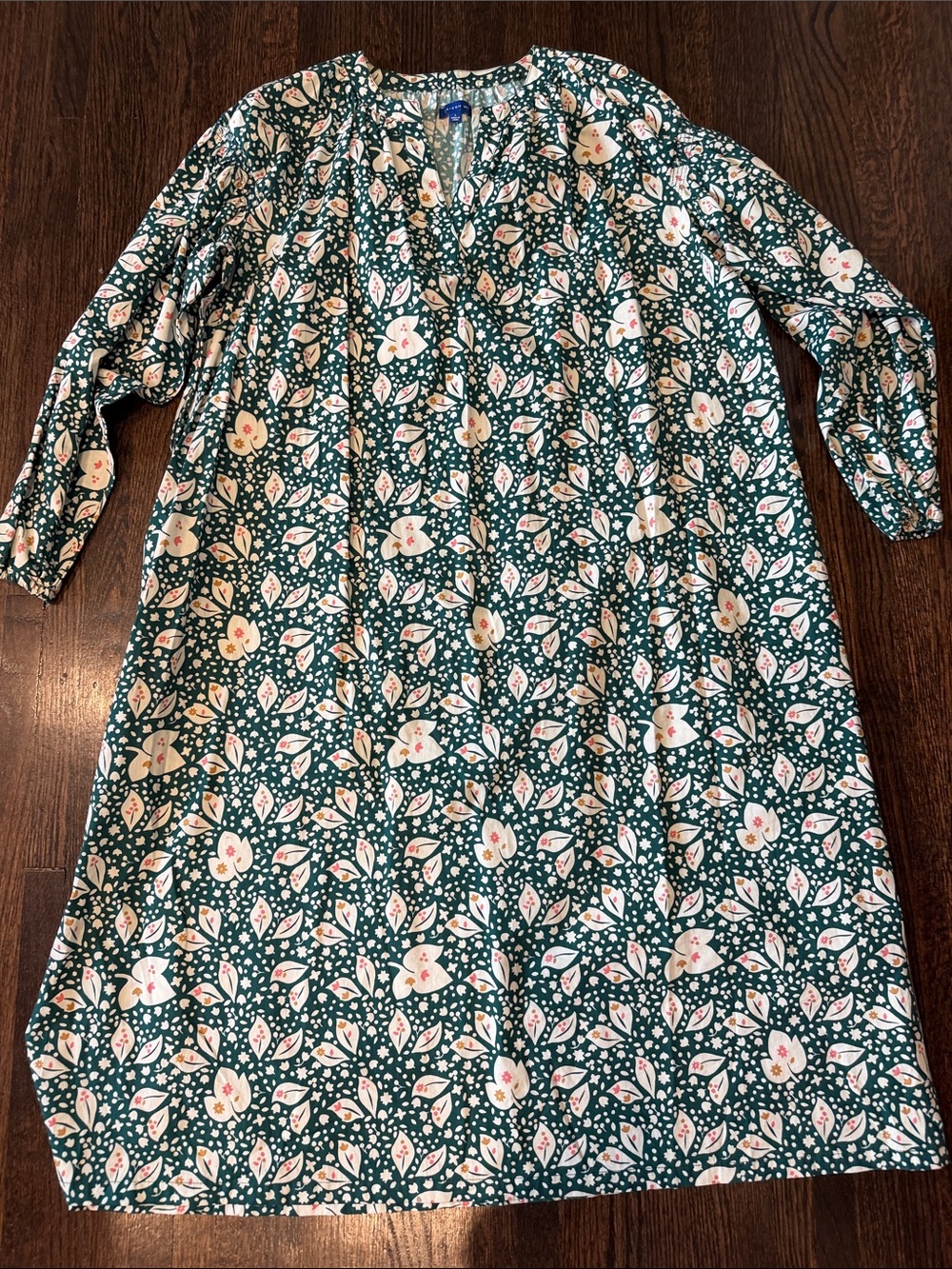 Maison Me Green Floral Long Sleeve Dress